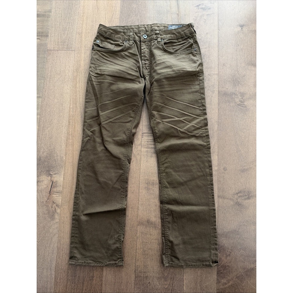 Buffalo David Bitton Six-X Mens 32x30 Slim Straight Leg Brown Stretch Pants